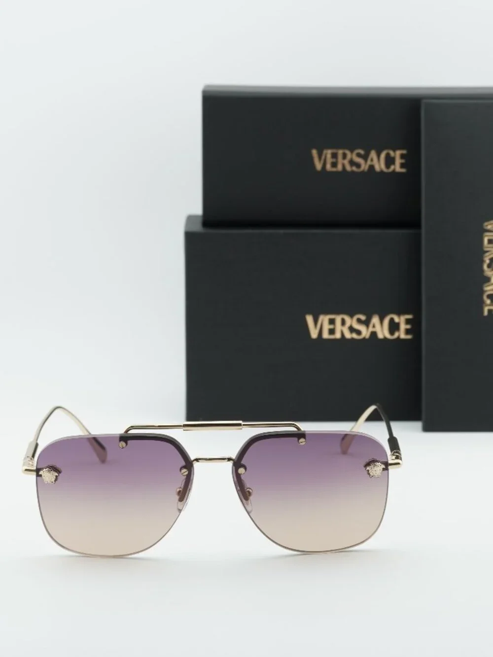 Versace VE2296 125270 Aviator Sunglasses – Gold / Violet